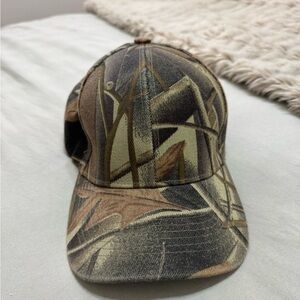 Camo Geometric Pattern Hat - Brown and Black